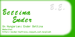 bettina ender business card